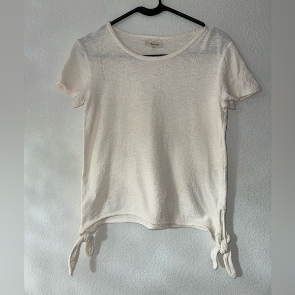 Madewell- Side knot tie- 100% cotton- size xxs- off white - Picture 1 of 4